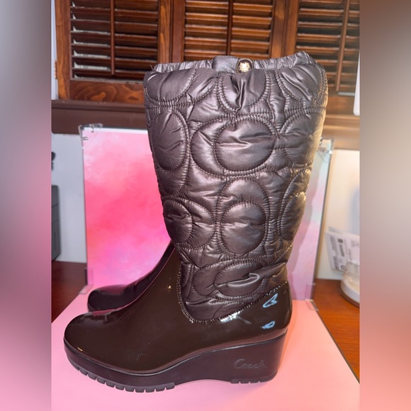 Coach Dark Brown Quilted Winter Boots - Picture 5 of 9